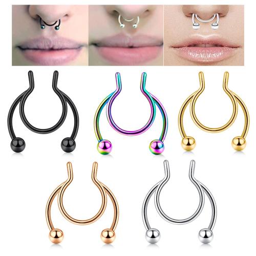 Acier inoxydable 304 Bijoux de Piercing de Nez, Placage de couleur d'or, bijoux de mode & normes différentes pour le choix & pour femme, plus de couleurs à choisir, Vendu par PC