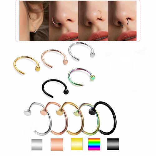 304 Stainless Steel Nose Piercing Jewelry, plated, different size for choice & for woman, more colors for choice, Sold By PC