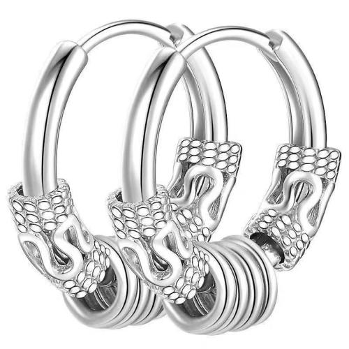 Acier inoxydable 304 Huggie Anneau d'oreille, Placage, unisexe & styles différents pour le choix, 12mm, Vendu par PC