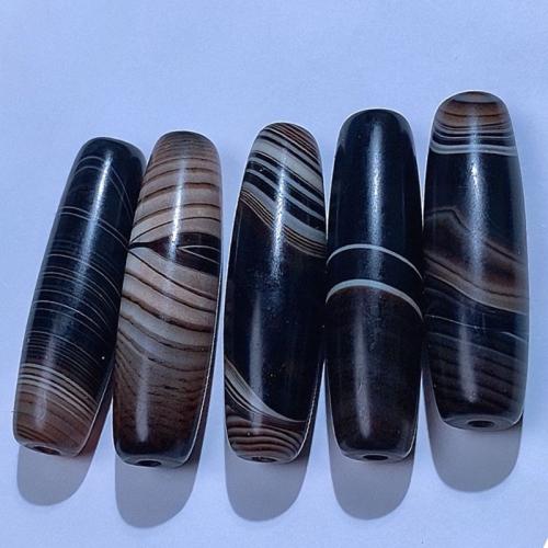 Natural Lace Agate Beads, DIY, coffee color, 12x40mm, Sold By PC