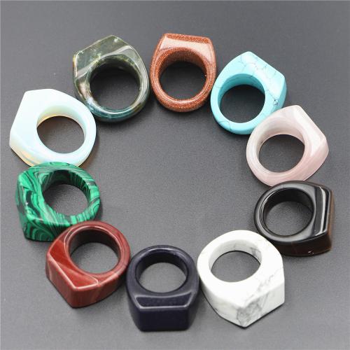 Natural Gemstone Finger Ring, Natural Stone, different materials for choice & Unisex, more colors for choice, Inner diameter about:19-20mm,Width:32-34mm,thickness:18mm, Sold By PC