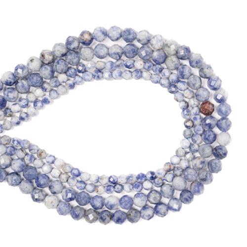 Natural Blue Spot Stone Beads, Blue Speckle Stone, DIY & different size for choice & faceted, blue, Sold Per Approx 38 cm Strand