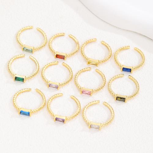 Cúbicos Circonia Micro Pave anillo de latón, metal, chapado en color dorado, Joyería & micro arcilla de zirconia cúbica, más colores para la opción, libre de níquel, plomo & cadmio, Vendido por UD