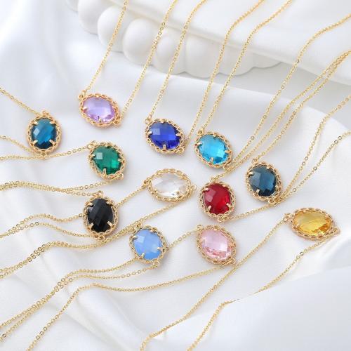 Collier en laiton cubique Zircon Micro Pave, avec zircon cubique, avec 1.96 Inch chaînes de rallonge, Placage de couleur d'or, bijoux de mode & styles différents pour le choix & pour femme, plus de couleurs à choisir, Longueur:17.71 pouce, Vendu par PC