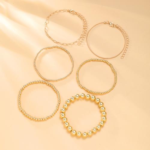 Tibetan Style Bracelet, plated, 6 pieces & fashion jewelry & for woman, golden, Sold By Set