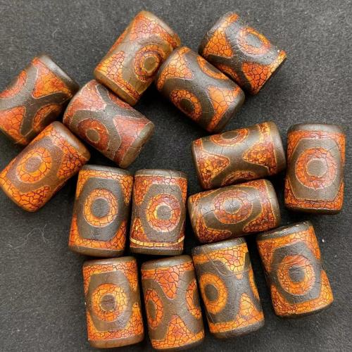 Natural Tibetan Agate Dzi Beads, Antique finish, DIY, 21x14mm, Sold By PC