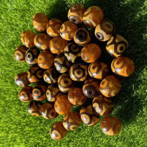 Natural Tibetan Agate Dzi Beads, Antique finish, DIY, more colors for choice, 13mm, Hole:Approx 1.5mm, Sold By PC