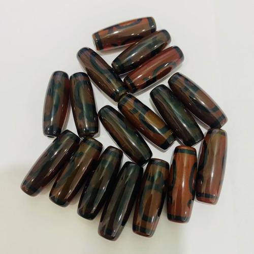 Natural Tibetan Agate Dzi Beads, DIY, black, 10x30mm, Sold By PC