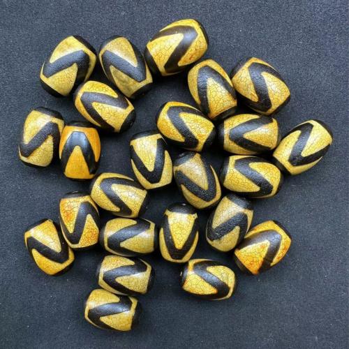 Natural Tibetan Agate Dzi Beads, DIY, orange, 15x22mm, Sold By PC