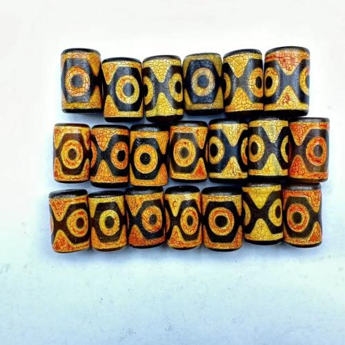 Natural Tibetan Agate Dzi Beads, DIY, orange, 14x20mm, Sold By PC