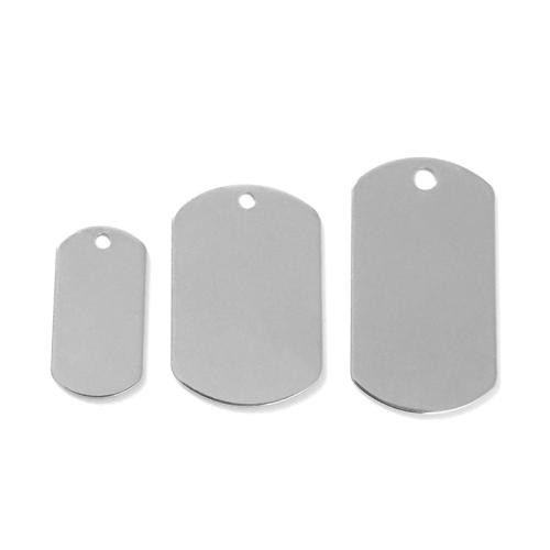 Stainless Steel Tag Charm, 304 Stainless Steel, Vacuum Ion Plating, DIY, more colors for choice, 100PCs/Bag, Sold By Bag