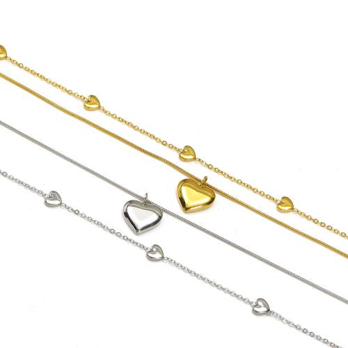 Stainless Steel Jewelry Necklace, 304 Stainless Steel, Vacuum Ion Plating, for woman, more colors for choice, Sold By PC