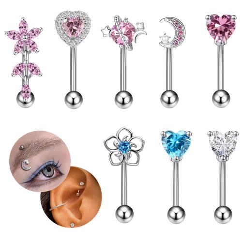 Brass Dermal Anchor, plated, Unisex & different styles for choice & micro pave cubic zirconia, dermal anchor length 10-16mm, Sold By PC