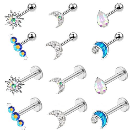 Brass Dermal Anchor, plated, Unisex & different styles for choice & micro pave cubic zirconia, Sold By PC