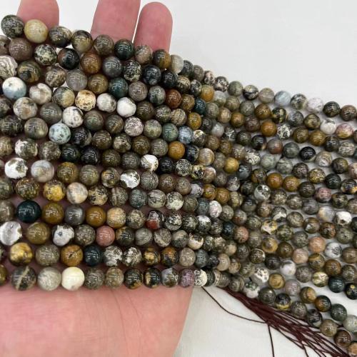 Perles agates, agate océan, Rond, naturel & DIY & normes différentes pour le choix, Vendu par brin