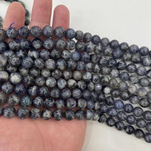 Perles bijoux en pierres gemmes, Iolite, Rond, naturel & DIY & normes différentes pour le choix, Vendu par brin