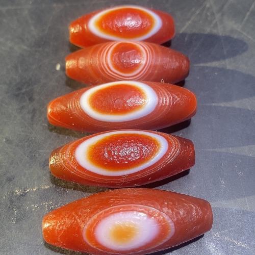 Natural Tibetan Agate Dzi Beads, Red Agate, DIY, red, about:16u00d735-40mm, Sold By PC