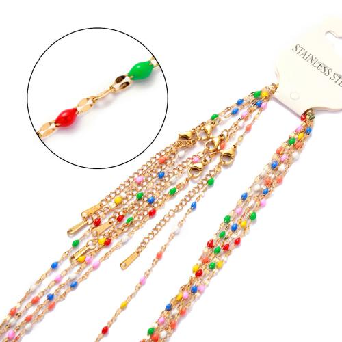 Stainless Steel Jewelry Chain, 304 Stainless Steel, Vacuum Ion Plating, DIY & different size for choice & enamel, more colors for choice, 5PCs/Bag, Sold By Bag