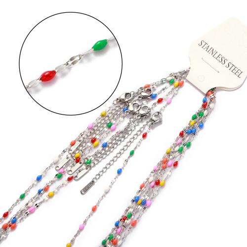 Stainless Steel Jewelry Chain, 304 Stainless Steel, Vacuum Ion Plating, DIY & different size for choice & enamel, more colors for choice, 5PCs/Bag, Sold By Bag