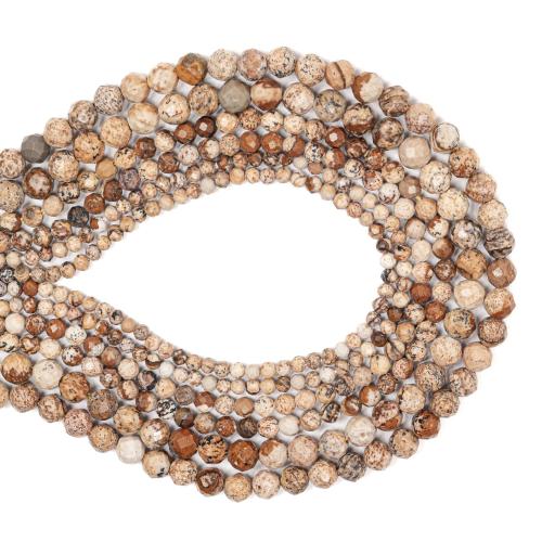 Gemstone Jewelry Beads, Picture Jasper, DIY & different size for choice & faceted, mixed colors, Sold Per Approx 38 cm Strand