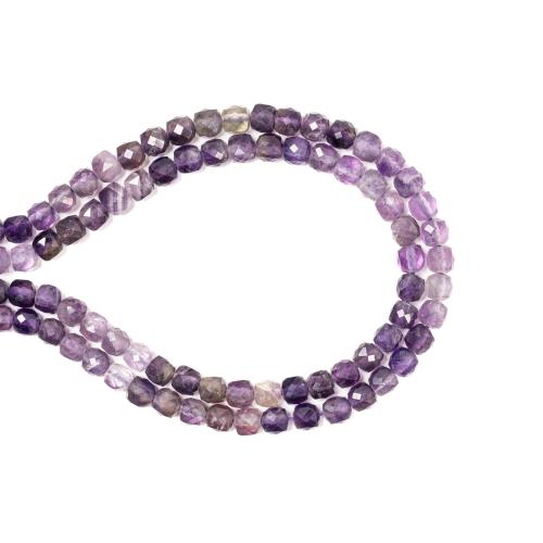 Natural Amethyst Beads, Square, DIY, purple, 4x4mm, Sold Per Approx 38 cm Strand