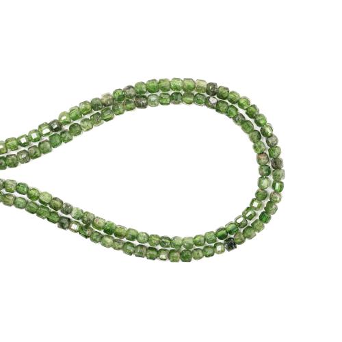 Perles bijoux en pierres gemmes, diopside, cadre, DIY, vert, 2.50x2.50mm, Vendu par Environ 38 cm brin