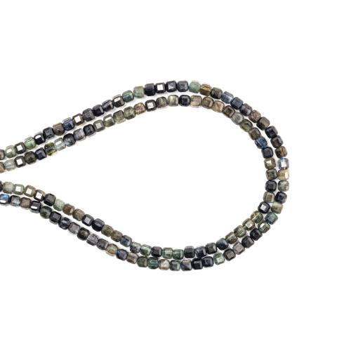 Perles bijoux en pierres gemmes, tourmaline, cadre, DIY, bleu, 2.50x2.50mm, Vendu par Environ 38 cm brin