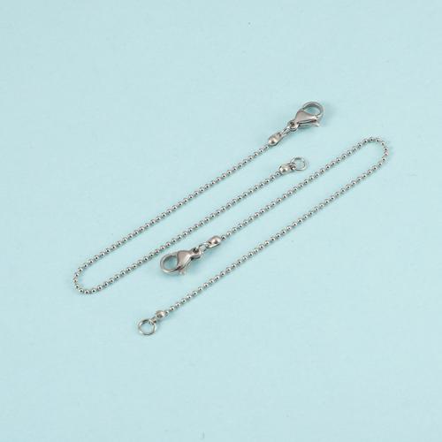 Anklet de acero inoxidable, acero inoxidable 304, chapado en color de plata, para mujer, Vendido por UD