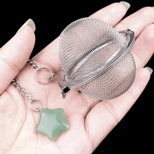 Tea Strainer Filter Diffuser, 304 Stainless Steel, with Natural Stone, durable, more colors for choice, Sold By PC