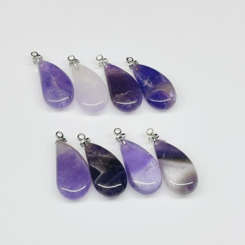 Pendentifs quartz naturel, améthyste, Aubergine, DIY, violet, 26x11x6mm, Vendu par PC