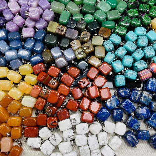 Gemstone Pendants Jewelry, Natural Stone, DIY & different materials for choice, more colors for choice, 12x16mm, Sold By PC