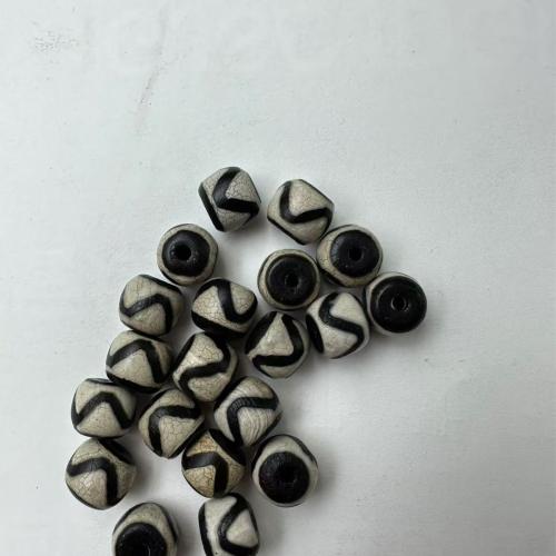 Natural Tibetan Agate Dzi Beads, DIY, grey, 11x12mm, Sold By PC