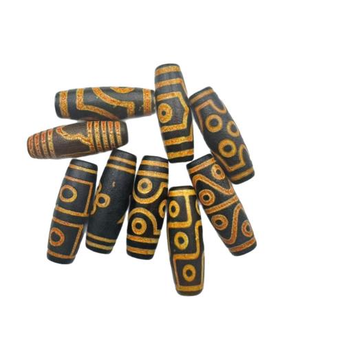 Natural Tibetan Agate Dzi Beads, Antique finish, DIY & different designs for choice, 14x40mm, Sold By PC