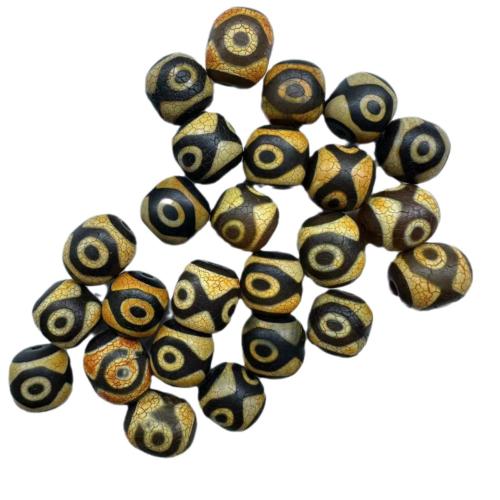 Natural Tibetan Agate Dzi Beads, DIY, orange, 12x13mm, Sold By PC