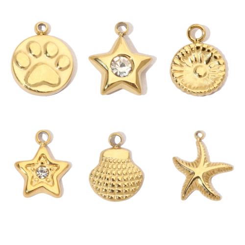 Stainless Steel Pendants, 304 Stainless Steel, Vacuum Ion Plating, DIY & with rhinestone, more colors for choice, Sold By PC