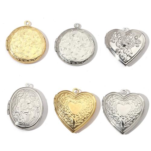 Fashion Locket Pendants, 304 Stainless Steel, Vacuum Ion Plating, DIY, more colors for choice, Sold By PC