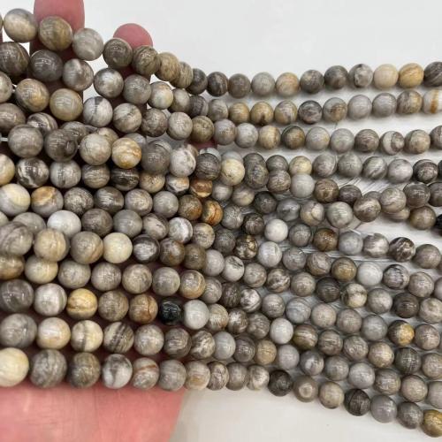 Gemstone Jewelry Beads, Silver Leaf Jasper, Round, natural & DIY & different size for choice, Sold By Strand