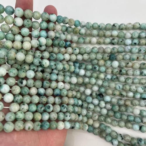 Perles bijoux en pierres gemmes, Pierre naturelle, Rond, naturel & DIY & normes différentes pour le choix, vert foncé, Vendu par brin