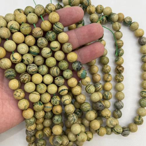 Perles bijoux en pierres gemmes, Pierre naturelle, Rond, naturel & DIY & normes différentes pour le choix, vert, Vendu par brin