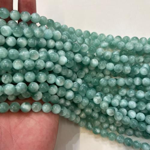 Gemstone Jewelry Beads, Angelite, Round, natural & DIY & different size for choice, malachite green, Sold By Strand