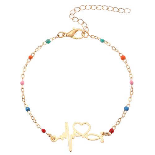 Bijoux bracelet en acier inoxydable, Acier inoxydable 304, avec 5cm chaînes de rallonge, bijoux de mode & pour femme & émail, plus de couleurs à choisir, Longueur:Environ 17 cm, Vendu par PC