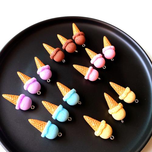 Resin Pendant, Ice Cream, DIY, more colors for choice, 38x17mm, 100PCs/Bag, Sold By Bag