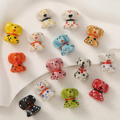 Porcelain Jewelry Beads, Dog, DIY, more colors for choice, 14x17mm, 100PCs/Bag, Sold By Bag