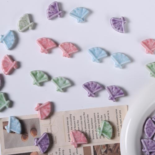 Porcelain Jewelry Beads, Fan, DIY, more colors for choice, 23.50mm, 100PCs/Bag, Sold By Bag