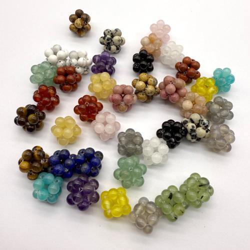 Gemstone Jewelry Beads, Natural Stone, Flower, DIY & different materials for choice, more colors for choice, 13mm, Sold By PC