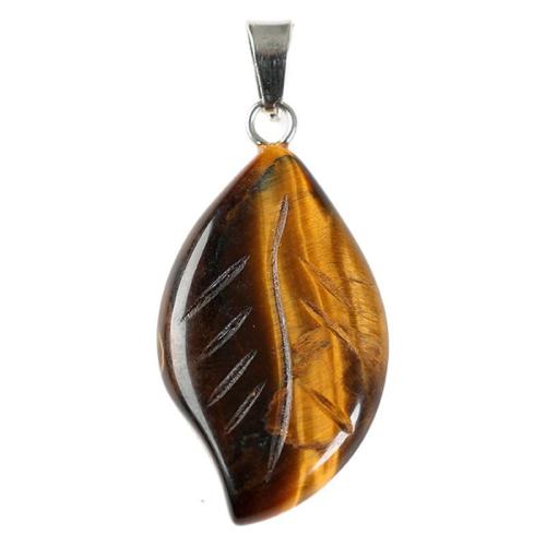 Gemstone Pendants Jewelry, Natural Stone, Leaf, DIY & different materials for choice, more colors for choice, 15x20mm, Sold By PC