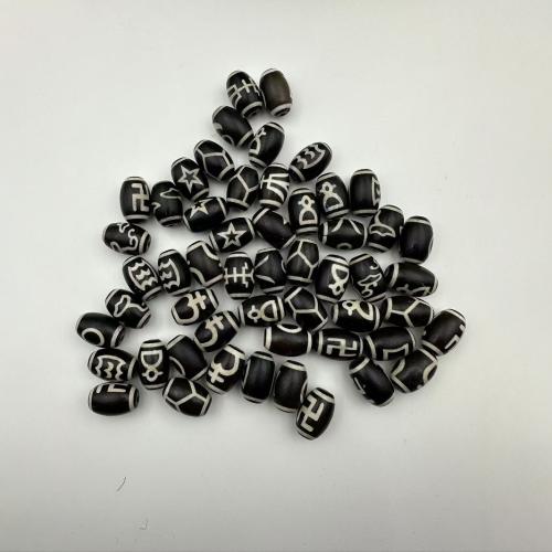 Natural Tibetan Agate Dzi Beads, DIY & different designs for choice, black, 14x22mm, Sold By PC