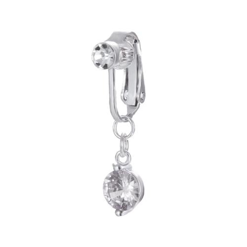 laiton anneau de ventre, unisexe & pavé de micro zircon, 30mm, Vendu par PC