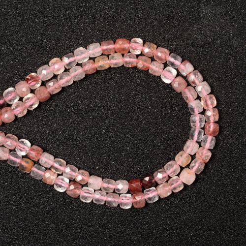 Gemstone Jewelry Beads, Red Marble Glue Stone, Square, DIY, red, 4x4mm, Sold Per Approx 38 cm Strand