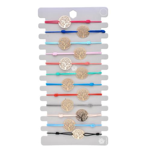 Bijoux bracelets de mode, laiton, avec fil élastique, Rond, Placage, Réglable & pour femme, plus de couleurs à choisir, protéger l'environnement, sans nickel, plomb et cadmium, Longueur:20 cm, Vendu par fixé